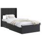 Preview: Bettgestell mit Stauraum und Kopfteil Schwarz 75 x 190 cm