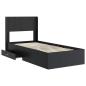 Preview: Bettgestell mit Stauraum und Kopfteil Schwarz 75 x 190 cm