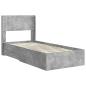 Preview: Bettgestell mit Stauraum und Kopfteil Betongrau 75 x 190 cm