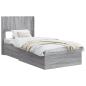 Preview: Bettgestell mit Stauraum und Kopfteil Sonoma-Grau 75 x 190 cm