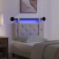Preview: Hängendes Kopfteil Mit LED Licht Creme Kunstleder