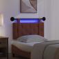 Preview: Hängendes Kopfteil Mit LED Licht Glänzendes Braun Antikes PU