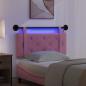 Preview: Hängendes Kopfteil Mit LED Licht Rosa Samt