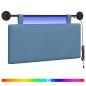 Preview: Hängendes Kopfteil Mit LED Licht Blau Cordstoff