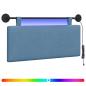 Preview: Hängendes Kopfteil Mit LED Licht Blau Cordstoff