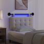 Preview: Hängendes Kopfteil Mit LED Licht Creme Kunstleder