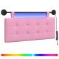 Preview: Hängendes Kopfteil Mit LED Licht Rosa Stoff