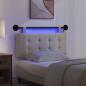 Preview: Hängendes Kopfteil Mit LED Licht Creme Kunstleder