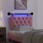 Preview: Hängendes Kopfteil Mit LED Licht Rosa Samt