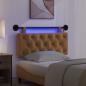 Preview: Hängendes Kopfteil Mit LED Licht Braun Samt