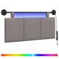 Preview: Hängendes Kopfteil Mit LED Licht Taupe Stoff