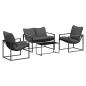 Preview: Gartensofa-set 4 stk. Schwarz und Anthrazit Stahl