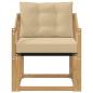 Preview: Outdoor-Sofa Massivholz Akazie Weiß und Beige
