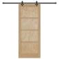 Preview: Schiebetür ORKDAL 86 x 211 cm Massives Kiefernholz Natur