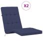 Preview: Kissen für draußen 2 Stk. Stoff Marineblau 180 x 55 x 7 cm
