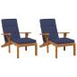 Preview: Kissen für draußen 2 Stk. Stoff Marineblau 180 x 55 x 7 cm