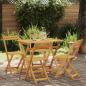 Preview: ARDEBO.de - Klappbare Gartenstühle 4 stk. Natur Massivholz Akazie