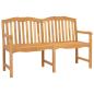 Preview: Handgeschnitzte Muschel-Bank 150 x 60,5 x 95 cm Massivholz Teak