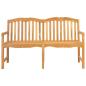 Preview: Handgeschnitzte Muschel-Bank 150 x 60,5 x 95 cm Massivholz Teak