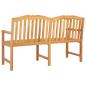 Preview: Handgeschnitzte Muschel-Bank 150 x 60,5 x 95 cm Massivholz Teak