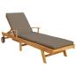 Preview: Sonnenliege mit Kissen 100% Polyester mit solidem Teak