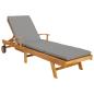 Preview: Sonnenliege mit Kissen 100% Polyester mit solidem Teak