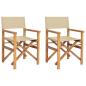 Preview: Regiestuhl Braun und Beige Massives Teakholz
