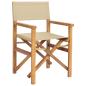 Preview: Regiestuhl Braun und Beige Massives Teakholz
