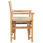 Preview: Regiestuhl Braun und Beige Massives Teakholz