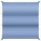 Preview: ARDEBO.de - Sonnensegel Blau und Weiß 5 x 5 m HDPE