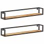 Preview: ARDEBO.de - Wandregale 2 Stk. 120 cm Massivholz Akazie