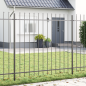 Preview: Gartenzaun 5 pcs Grau 8,5 x 1,5 m Pulverbeschichteter Stahl