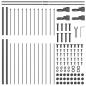 Preview: Gartenzaun 5 pcs Grau 8,5 x 1,5 m Pulverbeschichteter Stahl