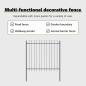 Preview: Gartenzaun 5 pcs Grau 8,5 x 1,5 m Pulverbeschichteter Stahl