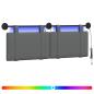 Preview: Hängendes Kopfteil Mit LED Licht Dunkelgrau Stoff