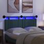 Preview: Hängendes Kopfteil Mit LED Licht Dunkelgrün Stoff