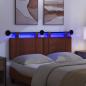 Preview: Hängendes Kopfteil Mit LED Licht Glänzendes Braun Antikes PU