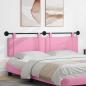 Preview: ARDEBO.de - Hängendes Kopfteil Mit LED Licht Rosa Stoff