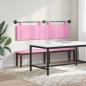 Preview: Hängendes Kopfteil Mit LED Licht Rosa Stoff