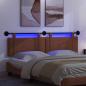 Preview: Hängendes Kopfteil Mit LED Licht Braun Antikes PU