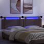 Preview: Hängendes Kopfteil Mit LED Licht Dunkelbraun Stoff