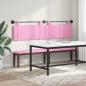 Preview: Hängendes Kopfteil Mit LED Licht Rosa Stoff