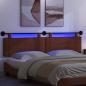 Preview: Hängendes Kopfteil Mit LED Licht Glänzendes Braun Antikes PU