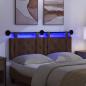 Preview: Hängendes Kopfteil Mit LED Licht Braun Kunstleder