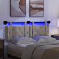 Preview: Hängendes Kopfteil Mit LED Licht Creme Kunstleder