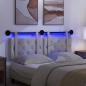 Preview: Hängendes Kopfteil Mit LED Licht Weiß Kunstleder