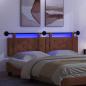 Preview: Hängendes Kopfteil Mit LED Licht Braun Antikes PU