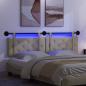 Preview: Hängendes Kopfteil Mit LED Licht Creme Kunstleder