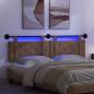 Preview: Hängendes Kopfteil Mit LED Licht Cappuccino Kunstleder