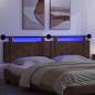 Preview: Hängendes Kopfteil Mit LED Licht Braun Kunstleder